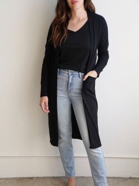 NEW CARLY JEAN LOS ANGELES CJLA CJ’s Favorite Ribbed Cardigan Black XXXL